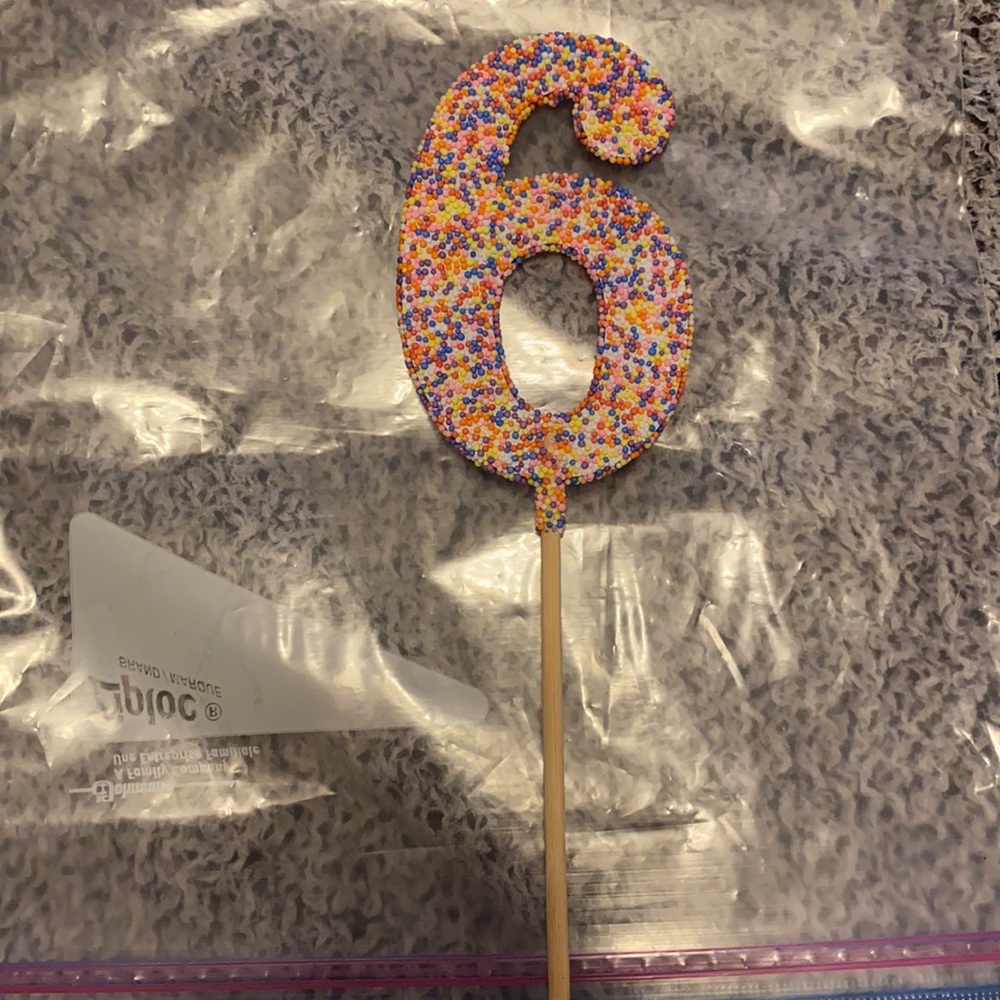 Sprinkle Number 6 Cake Topper